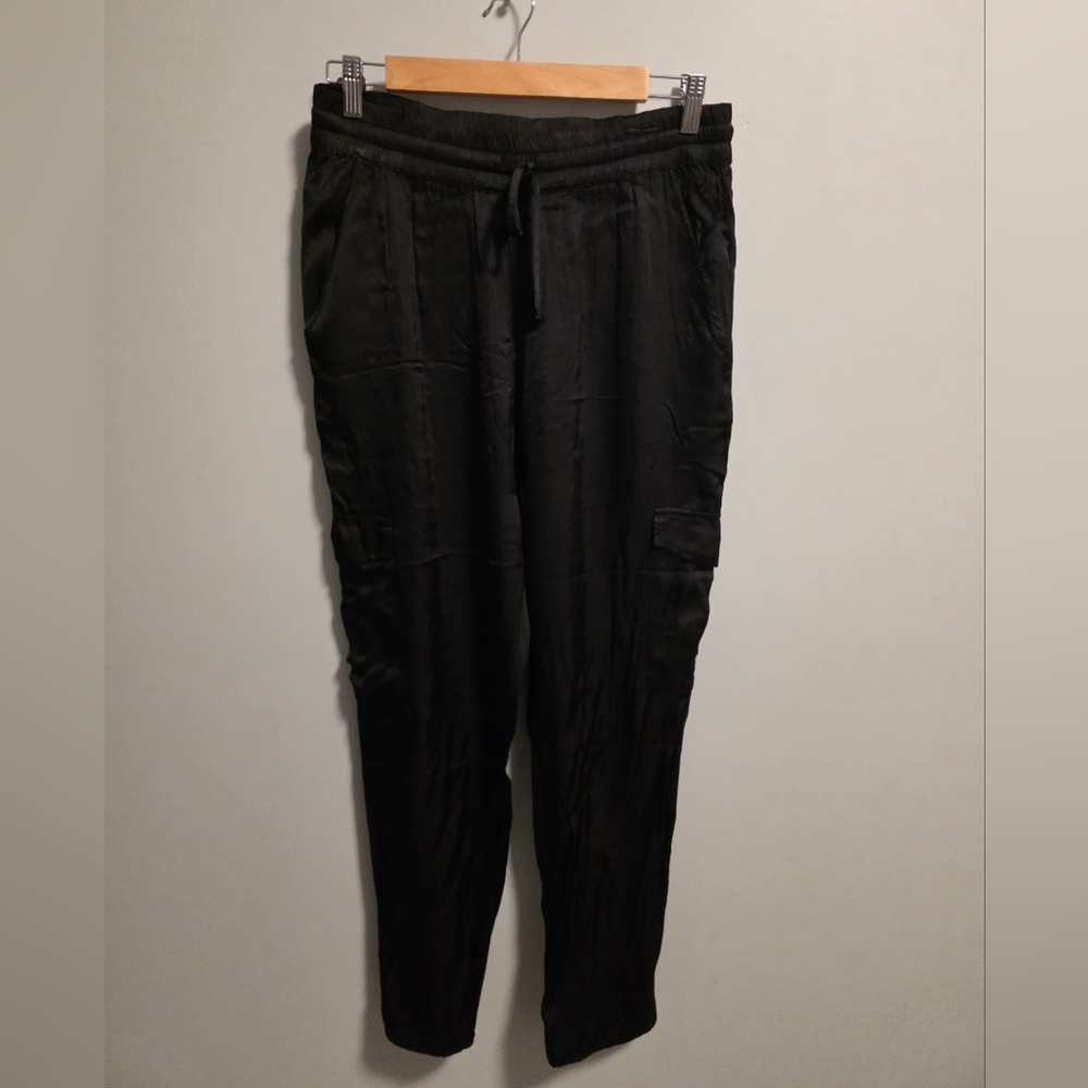 Womens Satin Black Pants